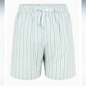 Striped Green and White Shorts